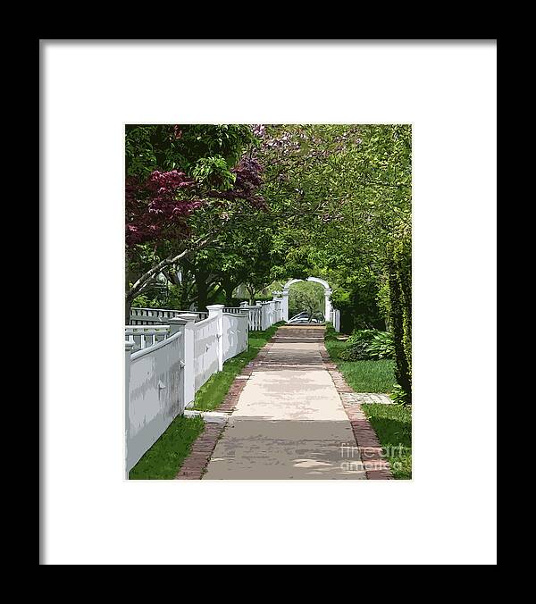 Picket-fence Framed Print featuring the digital art The Arbor by Kirt Tisdale