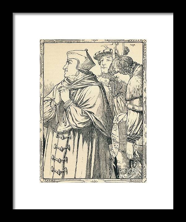 Engraving Framed Print featuring the drawing The Arrest Of Cardinal Wolsey, 1902 by Print Collector