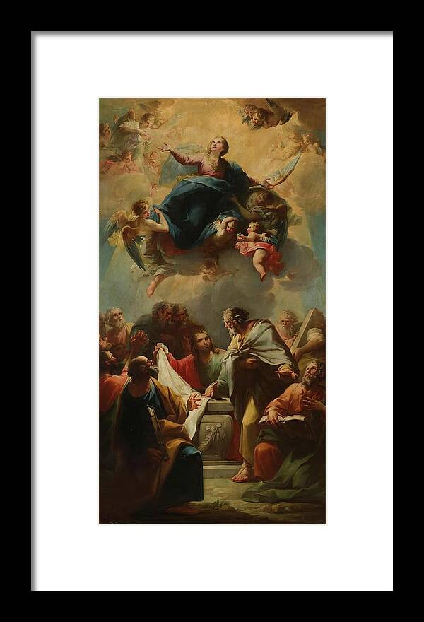 Mariano Salvador Maella Framed Print featuring the painting 'The Assumption of the Virgin'. XVIII century. Oil on canvas. by Mariano Salvador Maella -1739-1819-