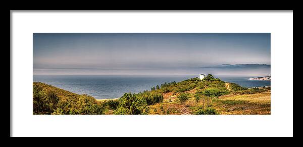 Atlantic Framed Print featuring the photograph The Atlantic Ocean from Famalicao, Nazare Portugal by Micah Offman
