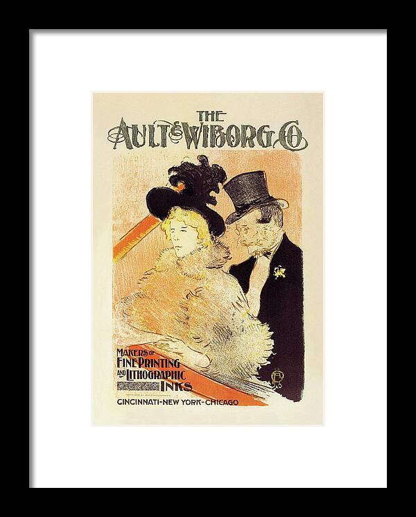 Ink Framed Print featuring the painting The Ault and Wiborg Company by Toulouse - Lautrec