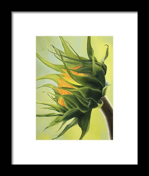 Sunflower Framed Print featuring the painting the Awakening by Sandi Snead