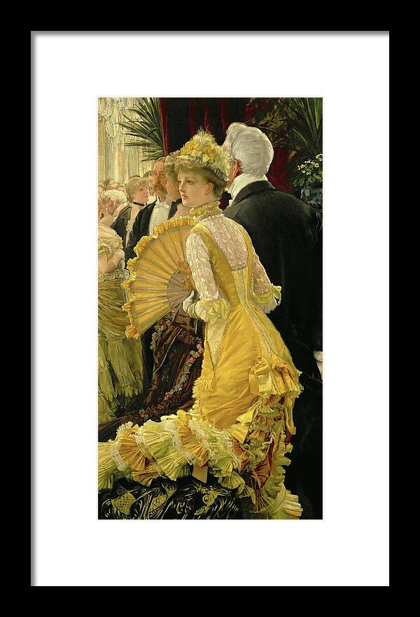James Tissot Framed Print featuring the painting The ball. Around 1878 Canvas, 90 x 50 cm R. F. 22 53. by James Tissot -1836-1902-