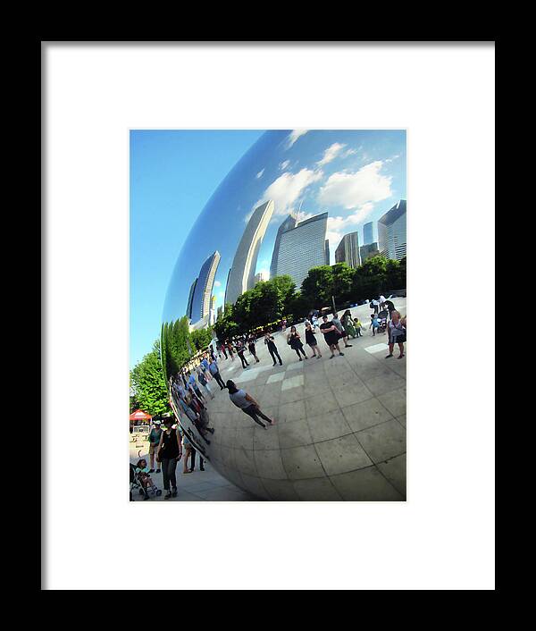 Cloud Gate Framed Print featuring the photograph The Bean Cloud Chicago by Marilyn Hunt