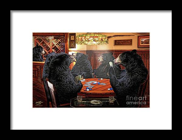 Bears Framed Print featuring the mixed media The Bears Club by Michael A Woodside