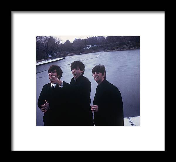 Paul Mccartney Framed Print featuring the photograph The Beatles In Central Park by Art Zelin