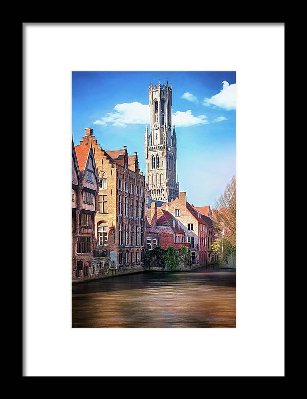 Bruges Framed Print featuring the photograph The Belfry of Bruges Belgium by Carol Japp
