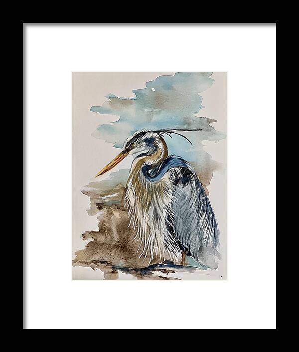  Framed Print featuring the painting The bird by Diane Ziemski