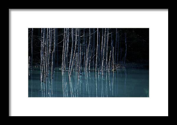 Tranquility Framed Print featuring the photograph The Blue Pond by ©ichirou Hidano