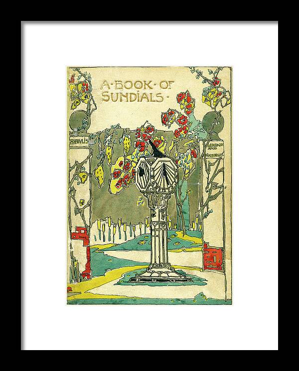 Book Cover Framed Print featuring the mixed media Cover design for The Book of Old Sundials by Jessie M King