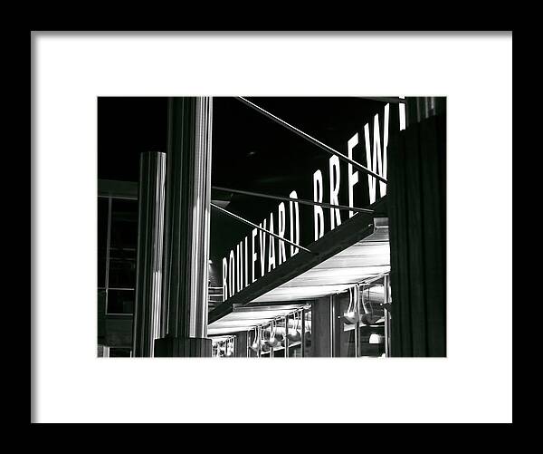 Kansas City Framed Print featuring the photograph The Boulevard Deck BW by Angie Rayfield