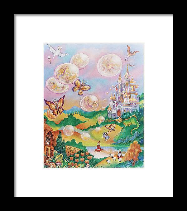 Bubble Fairies Framed Print featuring the painting The Bubble Fairies by Bill Bell