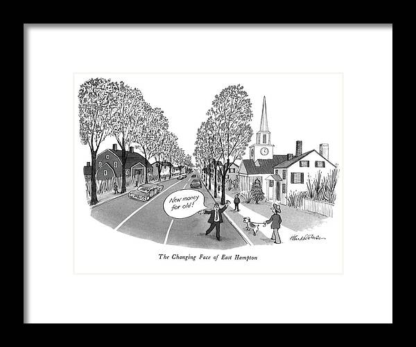 #032923 Framed Print featuring the drawing The Changing Face Of East Hampton by JB Handelsman