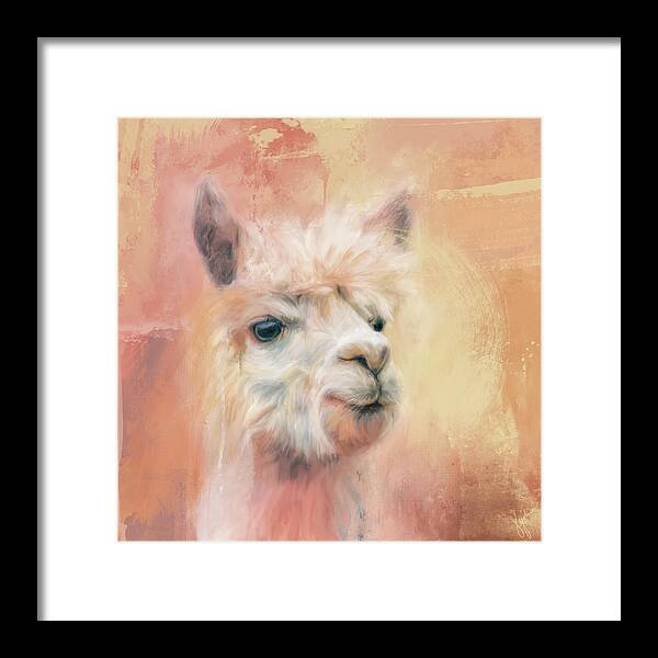 Colorful Framed Print featuring the painting The Charismatic Alpaca by Jai Johnson