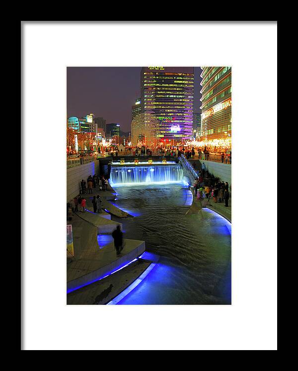 Crowd Framed Print featuring the photograph The Cheonggyecheon Stream Draws Crowds by Lonely Planet