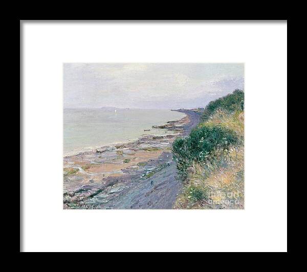 Scenics Framed Print featuring the drawing The Cliff At Penarth, Evening, Low by Heritage Images