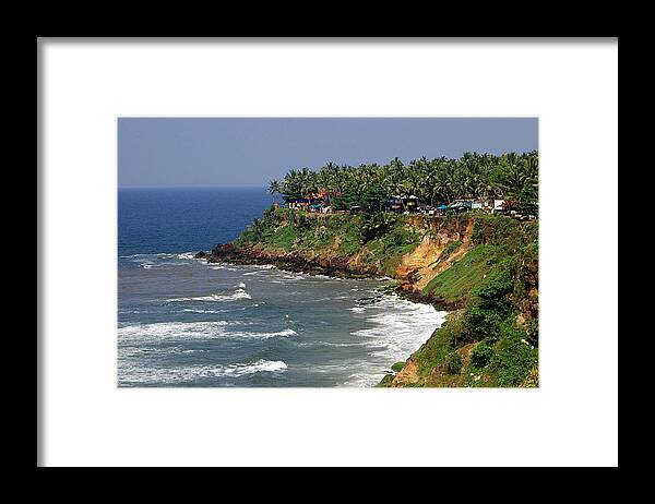 Tranquility Framed Print featuring the photograph The Cliff At Varkala Beach, Kerala by Photograph © Ulrike Henkys