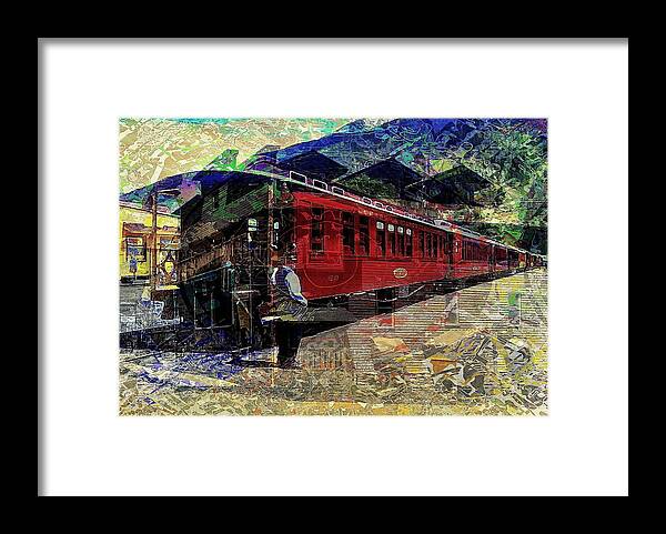 Train Framed Print featuring the digital art The Conductor by David Manlove