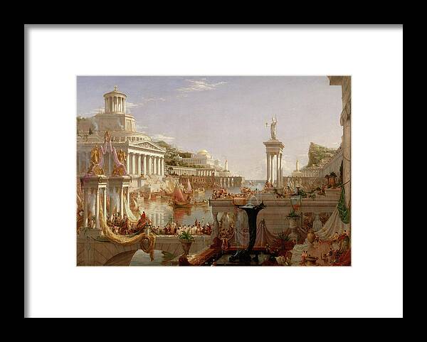 Thomas Cole Framed Print featuring the painting The Course of Empire Consummation by Thomas Cole