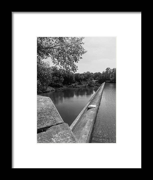 Black And White Framed Print featuring the photograph The Dam by Kelly Thackeray