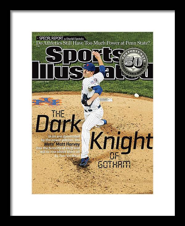 The Dark Knight Of Gotham The Mets Matt Harvey Sports Illustrated Cover  Framed Print