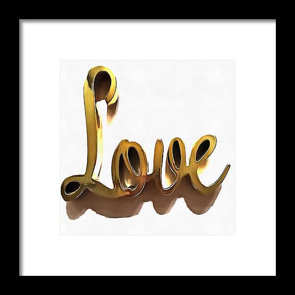 Pography Framed Print featuring the painting The Depth of Love In Golden Color by Taiche Acrylic Art