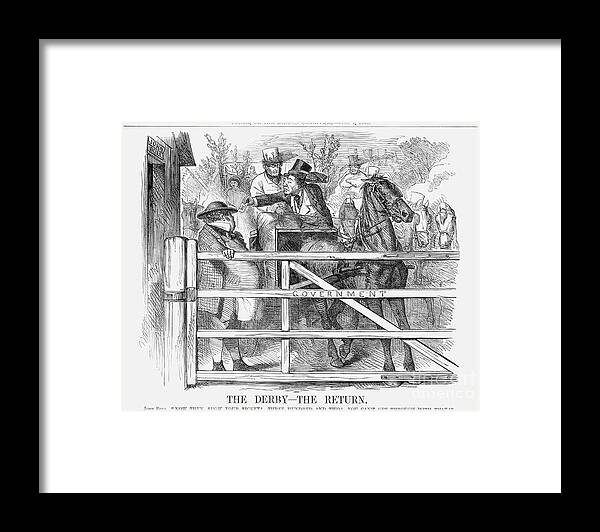 Horse Framed Print featuring the drawing The Derby - The Return, 1859 by Print Collector