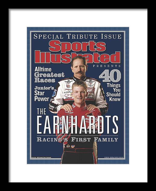 Magazine Cover Framed Print featuring the photograph The Earnhardts Racings First Family Special Tribute Issue Sports Illustrated Cover by Sports Illustrated