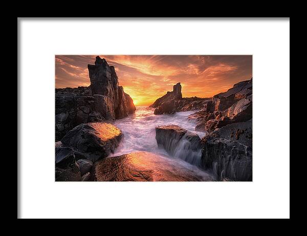 Seascape Framed Print featuring the photograph The Edge Of The World by Joshua Zhang