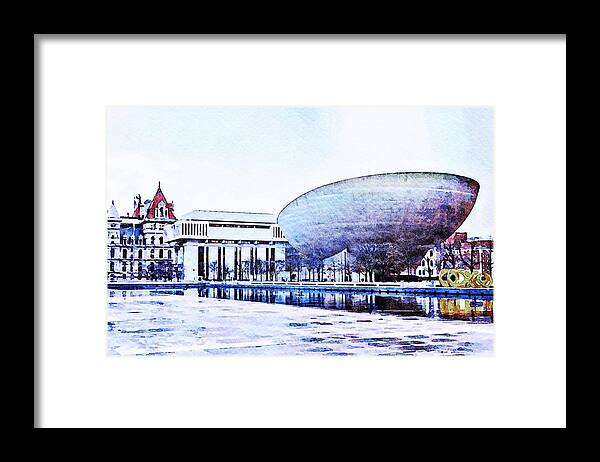 Albany Framed Print featuring the photograph The Egg at Empire State Plaza in Albany, New York. by Sandra Foyt