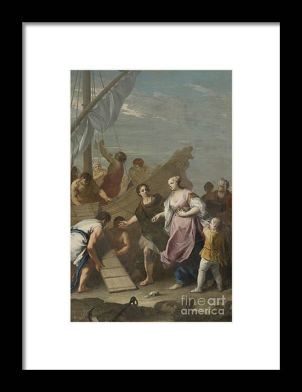Oil Painting Framed Print featuring the drawing The Embarkation Of Helen Of Troy by Heritage Images