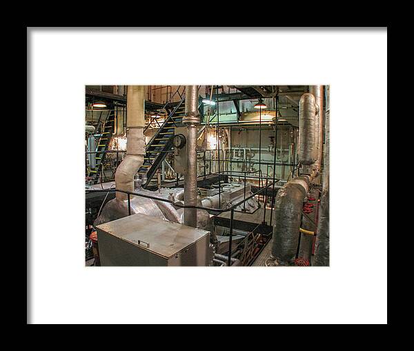 Lane Victory Liberty Ship Framed Print featuring the photograph The Engine Room by Pheasant Run Gallery