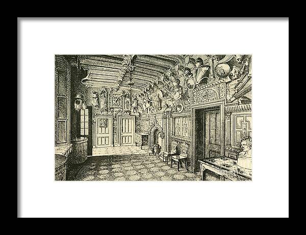 Home Decor Framed Print featuring the drawing The Entrance-hall -along The Wall by Print Collector
