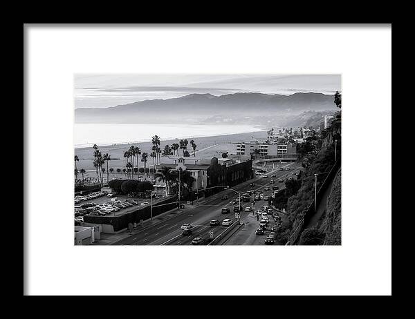 Santa Monica Bay Framed Print featuring the photograph The Evening Drive Home by Gene Parks
