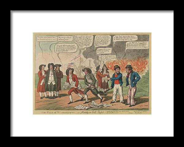 War Of 1812 Framed Print featuring the painting The fall of Washington by S.W. Fores