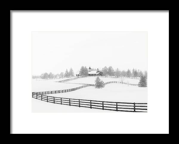 Fog Framed Print featuring the photograph The Farmhouse After Snowing by Li Jian