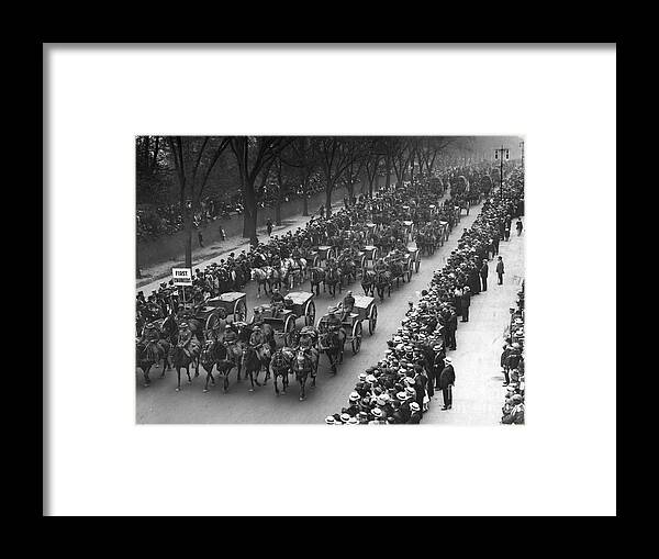 Marching Framed Print featuring the photograph The First Engineers Parade by Bettmann