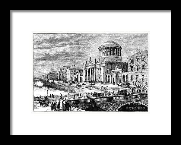 Dublin Framed Print featuring the drawing The Four Courts, Dublin, Ireland, 1900 by Print Collector