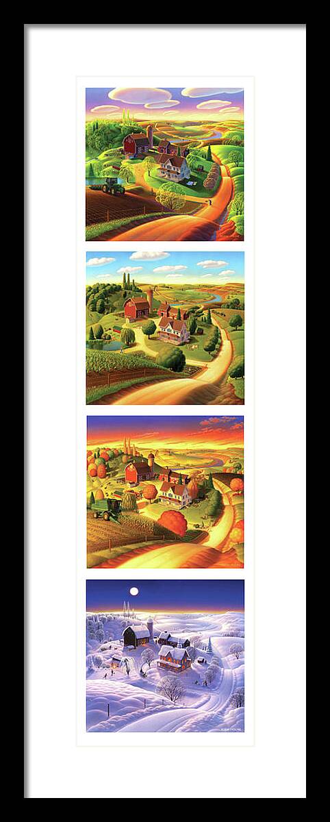 Four Seasons Framed Print featuring the painting The Four Seasons Vertical Format by Robin Moline