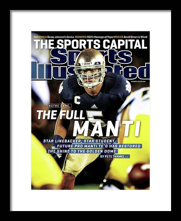 Magazine Cover Framed Print featuring the photograph The Full Manti Notre Dame Sports Illustrated Cover by Sports Illustrated