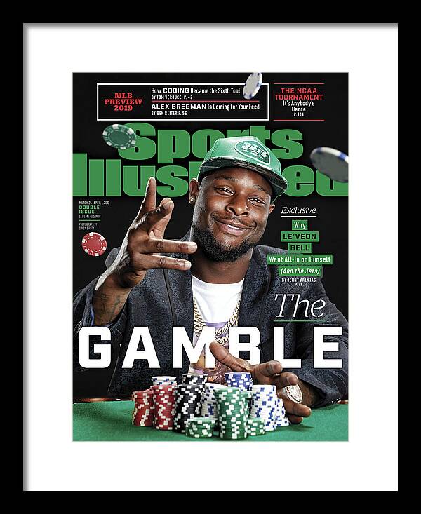 Magazine Cover Framed Print featuring the photograph The Gamble New York Jets Leveon Bell Sports Illustrated Cover by Sports Illustrated
