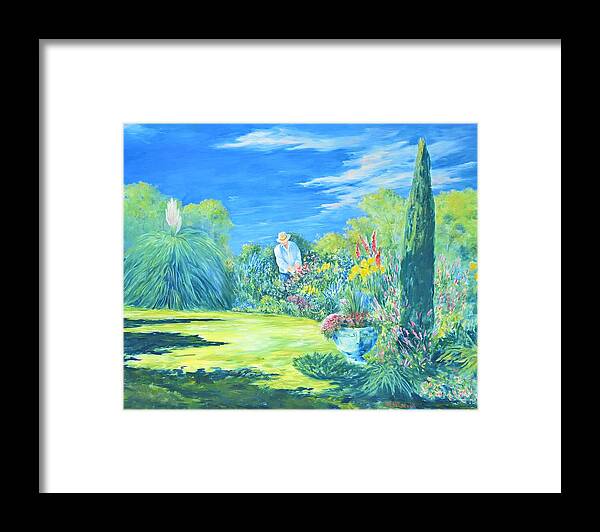 Morning Framed Print featuring the painting The Gardener by ML McCormick
