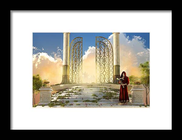 Gates Of Heaven Framed Print featuring the digital art The Gates of Heaven by Daniel Eskridge