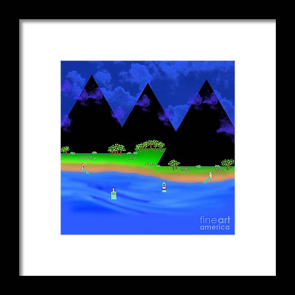 Water Framed Print featuring the digital art The Gathering Place by Diamante Lavendar