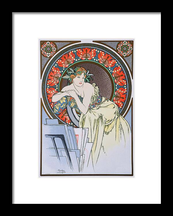 Alfons Framed Print featuring the painting The Girl of the Doll - Digital Remastered Edition by Alphonse Mucha