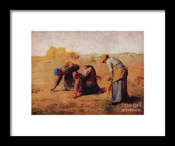 Working Framed Print featuring the drawing The Gleaners, 1857, 1911 by Print Collector
