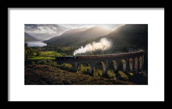 Train Framed Print featuring the photograph The Glenfinnan Viaduct I by Bartolome Lopez