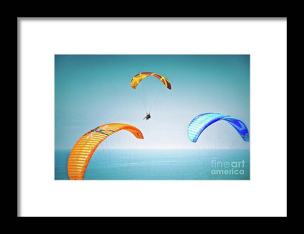 Paragliding Framed Print featuring the photograph The Glide by Becqi Sherman