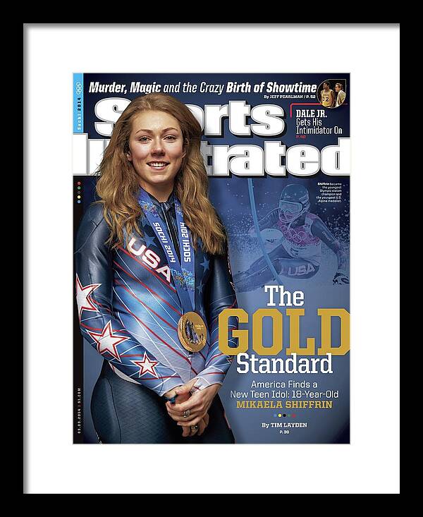Magazine Cover Framed Print featuring the photograph The Gold Standard, America Finds A New Teen Idol Sports Illustrated Cover by Sports Illustrated