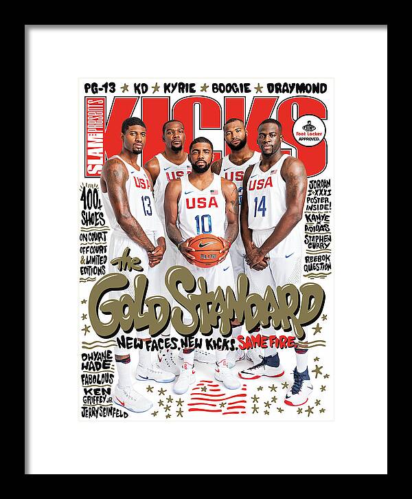 Paul George Framed Print featuring the photograph The Gold Standard: New Faces, New Kicks, Same Fire. SLAM Cover by Tom Medvedich